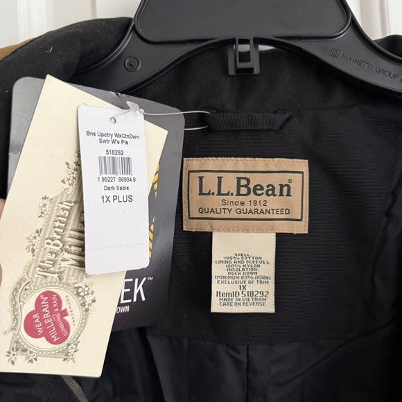 L.L.Bean Upcountry Waxed Cotton Down Jacket Women's 1X NWT British Millerain - Picture 10 of 10